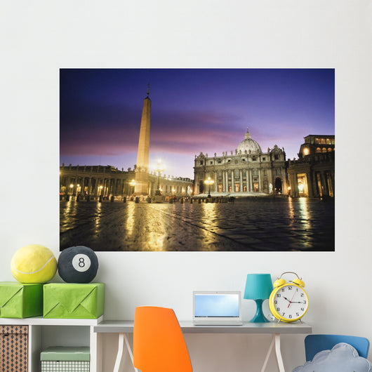 Nightfall At The Square At St Peter's The Vatican Rome,Italy Wall Mural