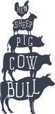 Delicious Rustic Farm Animals Wall Decal