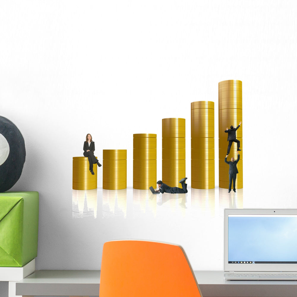 Financial Coin Graph Wall Decal – Wallmonkeys