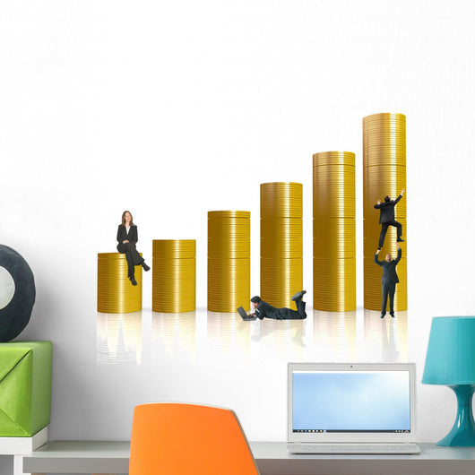 financial coin graph Wall Decal