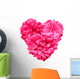 Pink Aster Flowers Heart Wall Decal