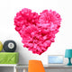 Pink Aster Flowers Heart Wall Decal