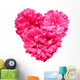 Pink Aster Flowers Heart Wall Decal