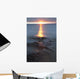 Rocky Shoreline Of Lake Superior At Sunset Wall Mural
