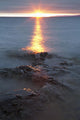 Rocky Shoreline Of Lake Superior At Sunset Wall Mural