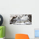 Waterfalls With Fresh Snow Wall Mural