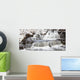 Waterfalls With Fresh Snow Wall Mural