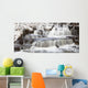 Waterfalls With Fresh Snow Wall Mural