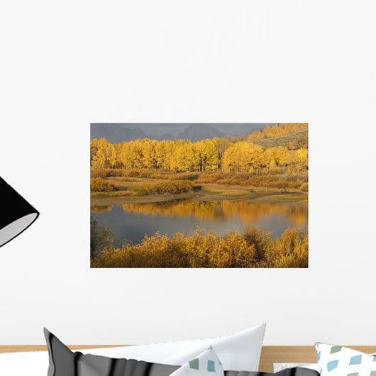 Autumn Foliage Surrounds A Pool In The Snake River Wall Mural