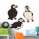 Puffin Vector Set White Wall Decal Sticker Set