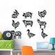 Butcher Shop Animal Labels Wall Decal Sticker Set
