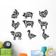Butcher Shop Animal Labels Wall Decal Sticker Set