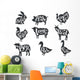 Butcher Shop Animal Labels Wall Decal Sticker Set