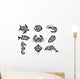 Vintage Set Hand Drawn Wall Decal Sticker Set