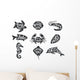 Vintage Set Hand Drawn Wall Decal Sticker Set