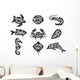 Vintage Set Hand Drawn Wall Decal Sticker Set