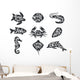 Vintage Set Hand Drawn Wall Decal Sticker Set