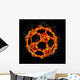 Soccer Ball on Fire Wall Mural
