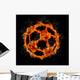 Soccer Ball on Fire Wall Mural