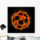 Soccer Ball on Fire Wall Mural