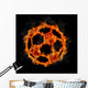 Soccer Ball on Fire Wall Mural