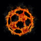 Soccer Ball on Fire Wall Mural