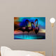 Abstract Flamingos Wall Mural