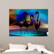 Abstract Flamingos Wall Mural