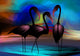 Abstract Flamingos Wall Mural