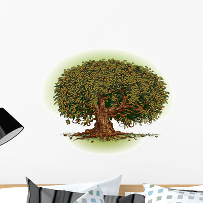 Oak Tree Wall Decal shown on a wall