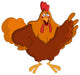 Pointing Rooster Wall Decal
