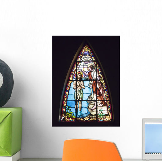 Stained-glass Window with Baptism