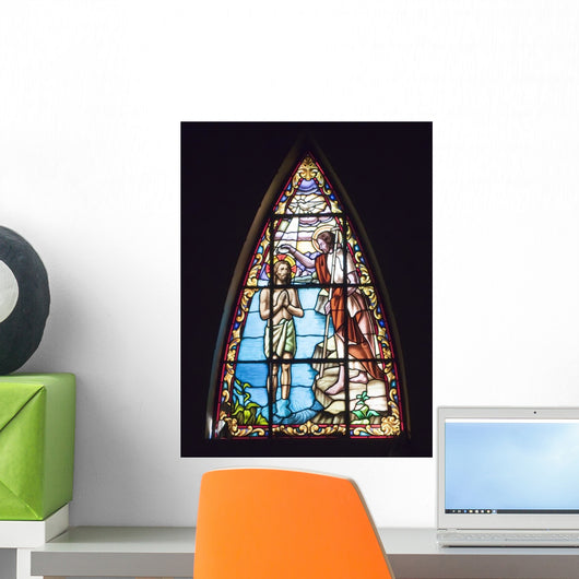 Stained-glass Window with Baptism