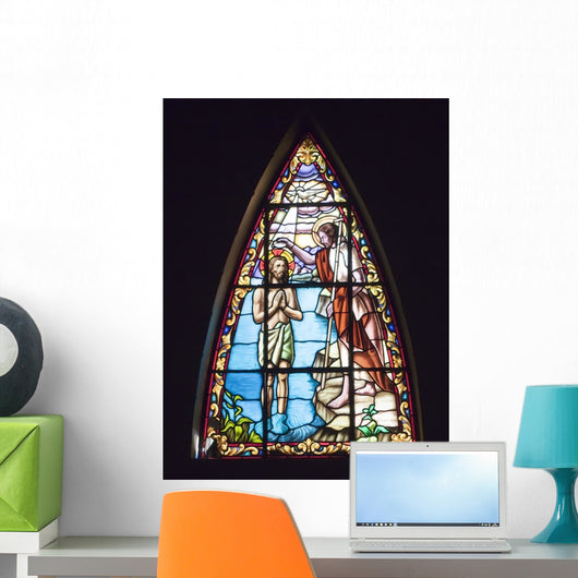 Stained-glass Window with Baptism