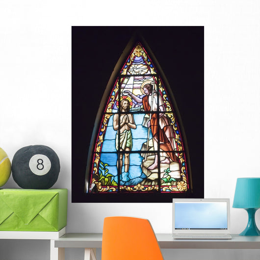 Stained-glass Window with Baptism