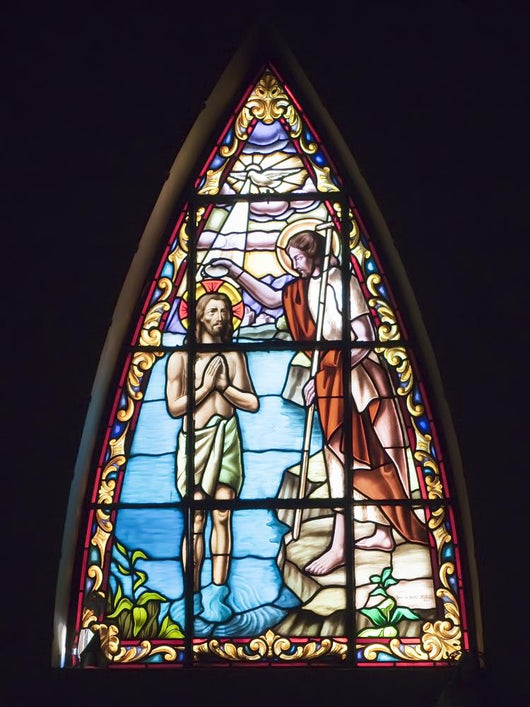Stained-glass Window with Baptism