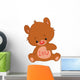 I Love U Teddy Bear Wall Decal