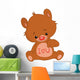I Love U Teddy Bear Wall Decal
