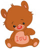 I Love U Teddy Bear Wall Decal