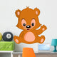 Cute teddy bear waving his hand Wall Decal