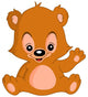 Cute teddy bear waving his hand Wall Decal