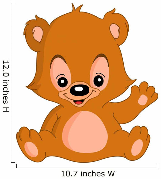 Cute teddy bear waving his hand Wall Decal