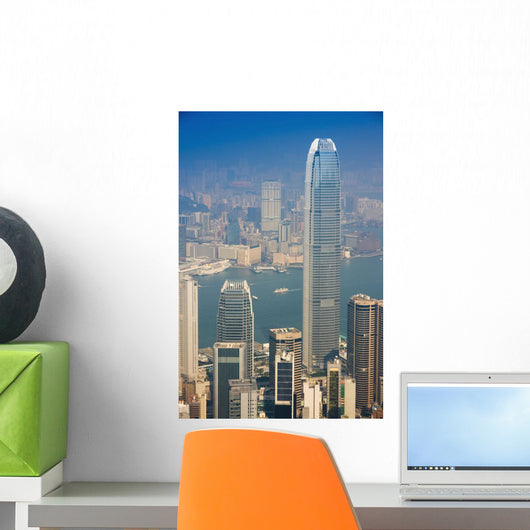 Cityscape With Harbour Wall Mural