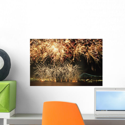 Fireworks Over Harbour Wall Mural