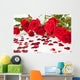 Red Roses and Hearts Wall Mural