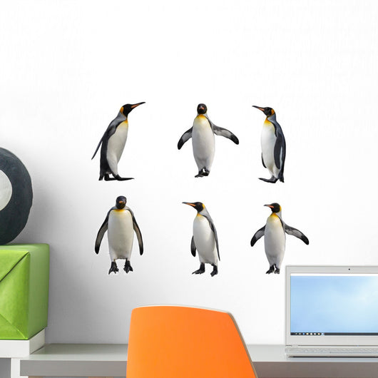 Six Emperor Penguins Wall Decal Sticker Set