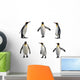 Six Emperor Penguins Wall Decal Sticker Set