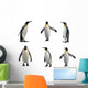Six Emperor Penguins Wall Decal Sticker Set