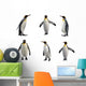 Six Emperor Penguins Wall Decal Sticker Set