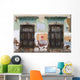 Devastated Wall With Windows Wall Mural